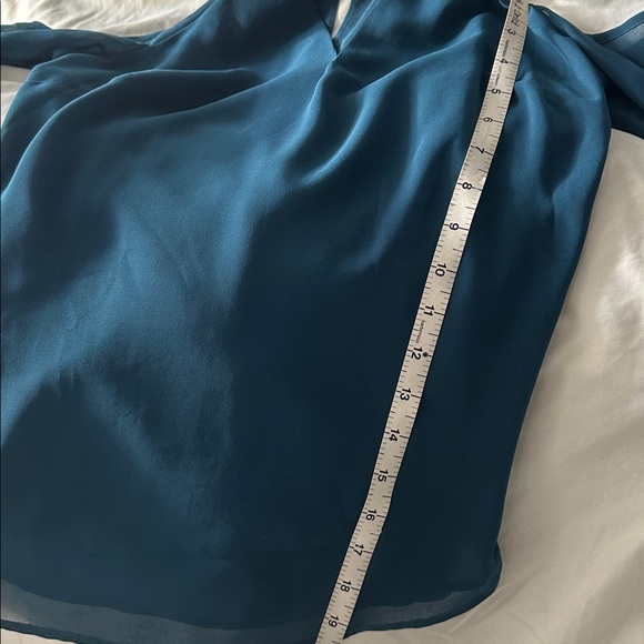 bebe Dark Teal Cold Shoulder Blouse - Picture 2 of 5